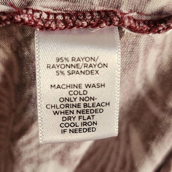 Ann Taylor Loft Dress Womens Size L Large Purple White Floral Tie Waist Hawaiian - Picture 6 of 6